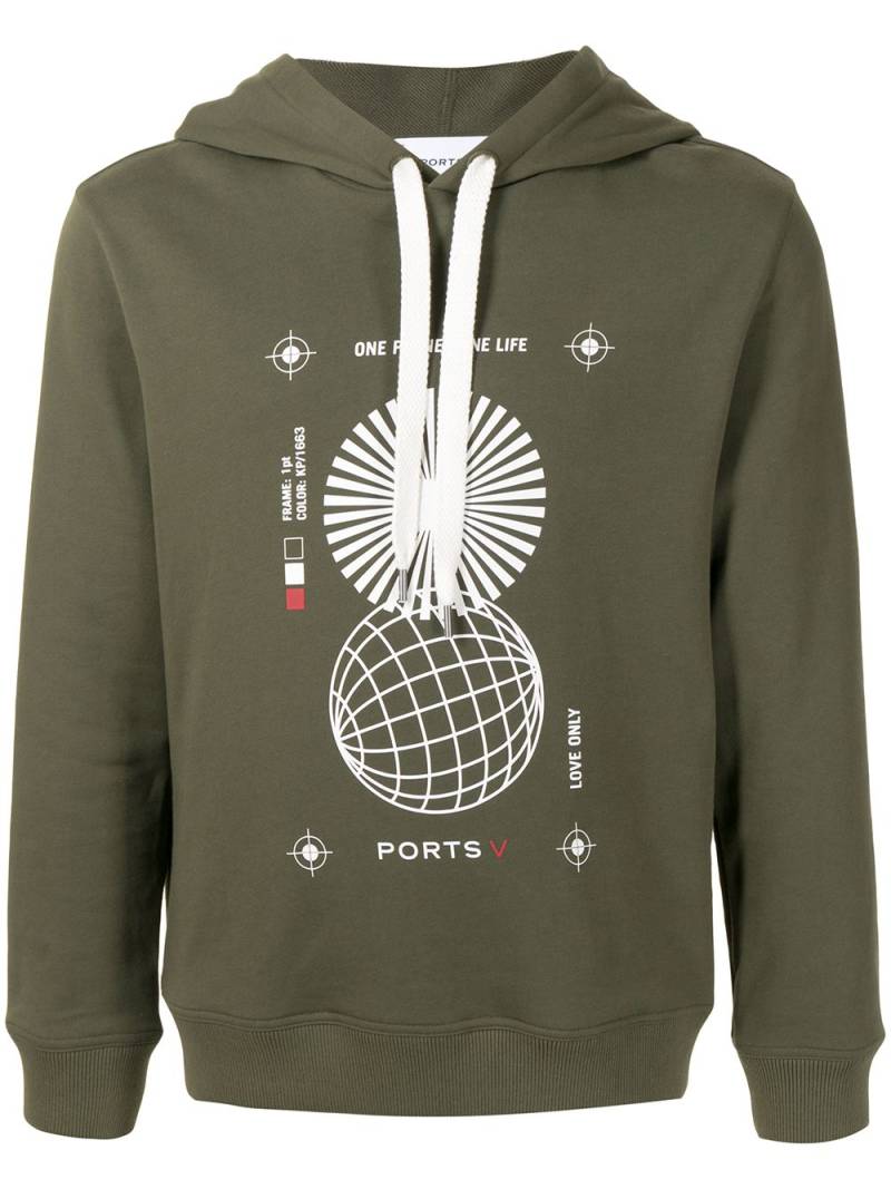 Ports V graphic print hooded sweatshirt - Green von Ports V