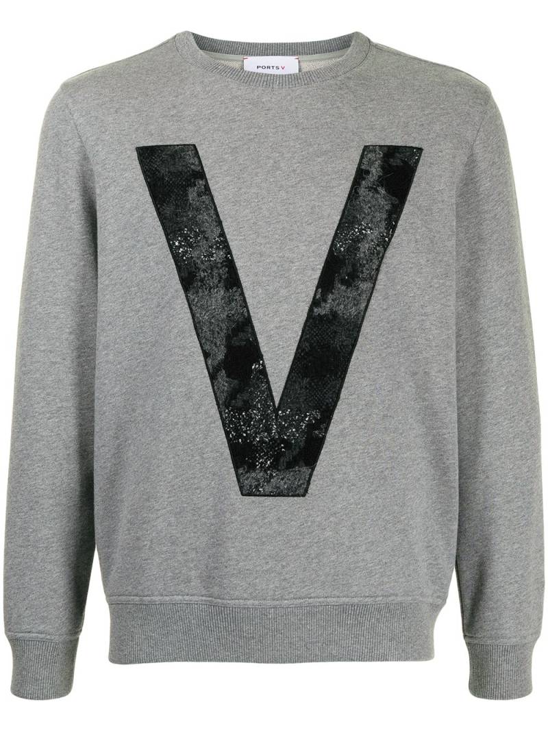 Ports V logo-appliqué sweater - Grey von Ports V