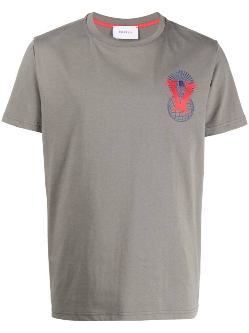 Ports V logo-embroidered T-shirt - Grey von Ports V