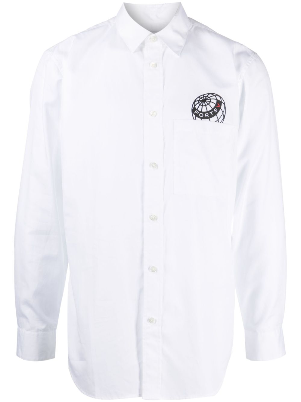 Ports V logo-print cotton shirt - White von Ports V