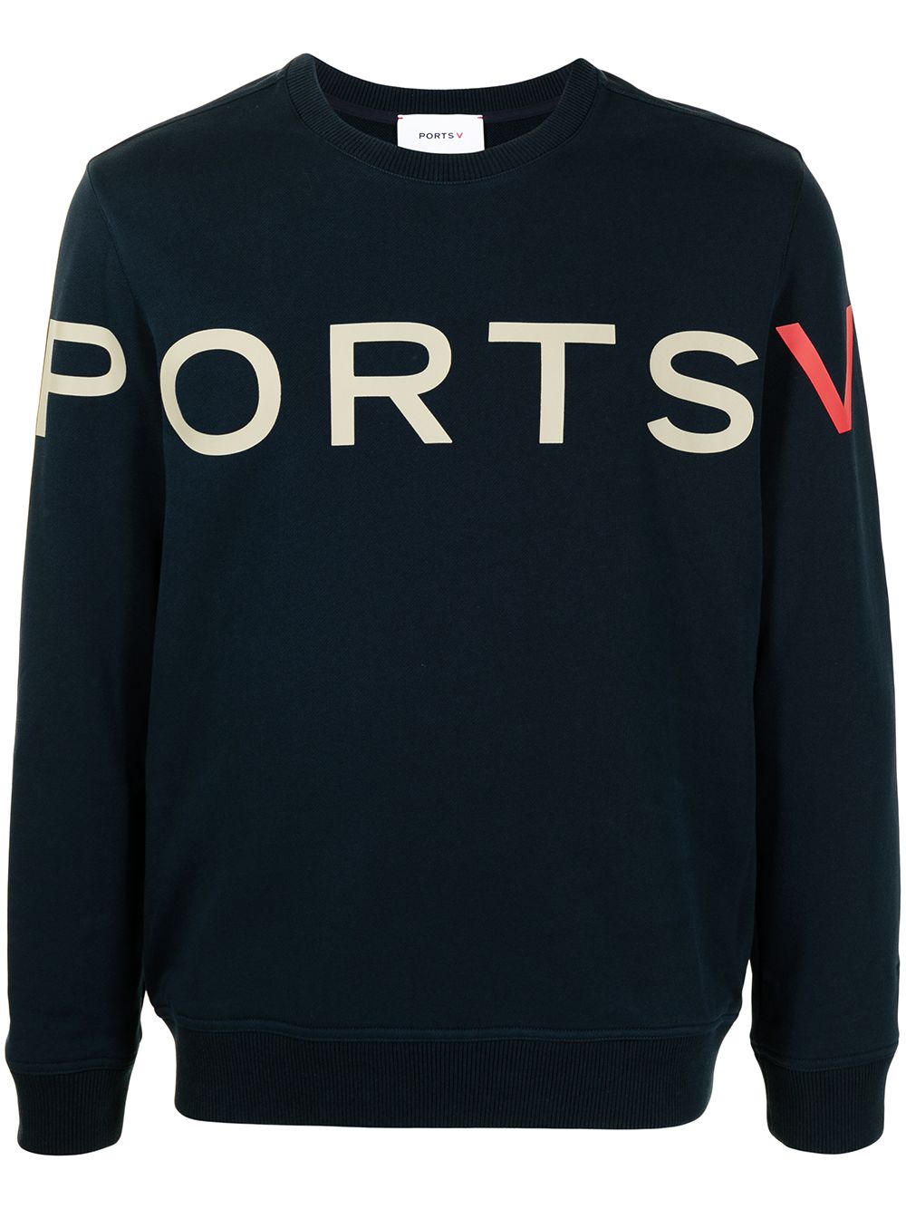 Ports V logo-print cotton sweatshirt - Blue von Ports V