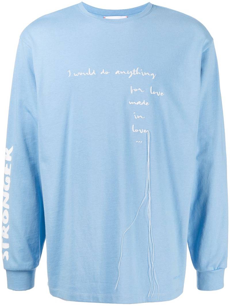 Ports V logo-print long-sleeved T-shirt - Blue von Ports V