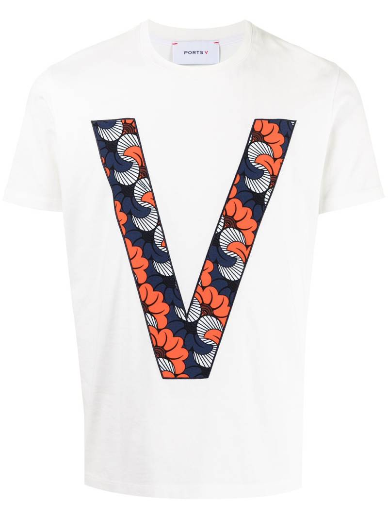 Ports V monogram-print cotton T-shirt - White von Ports V