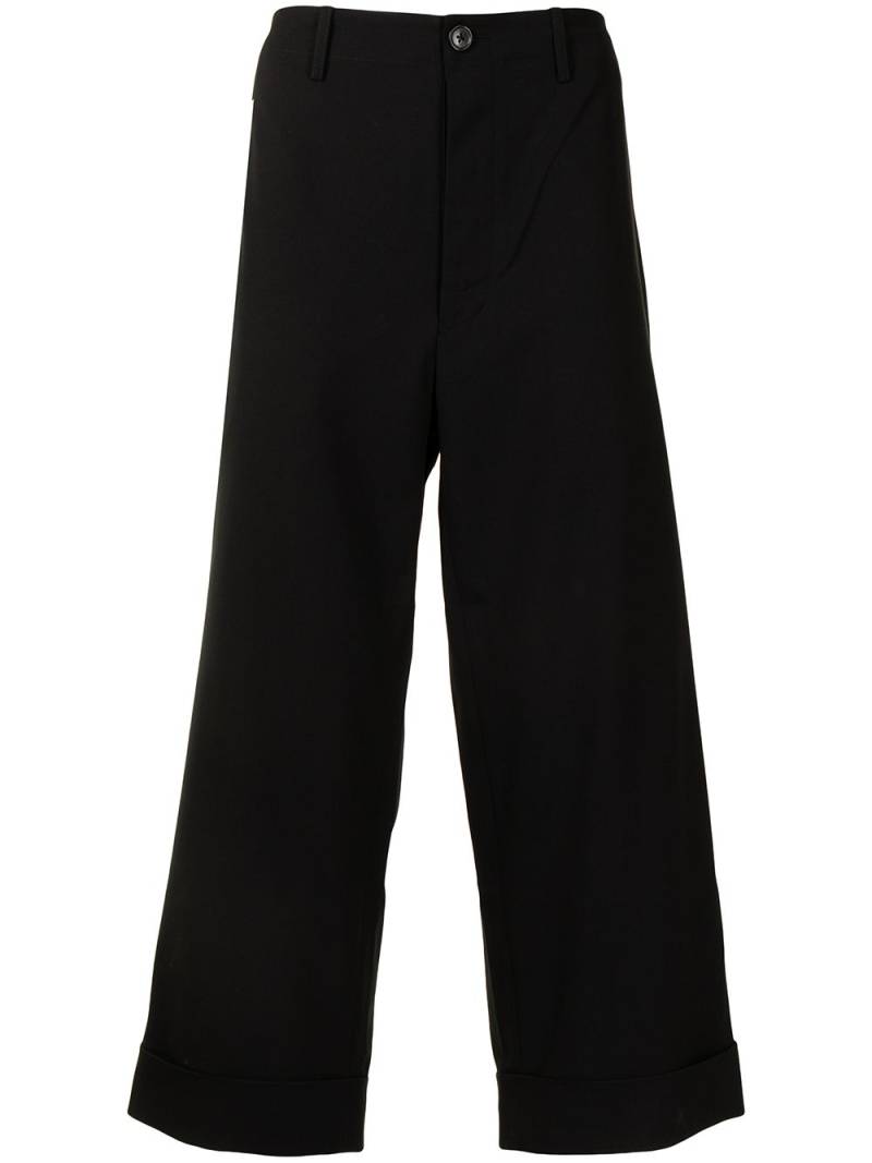 Ports V slogan-print cropped trousers - Black von Ports V