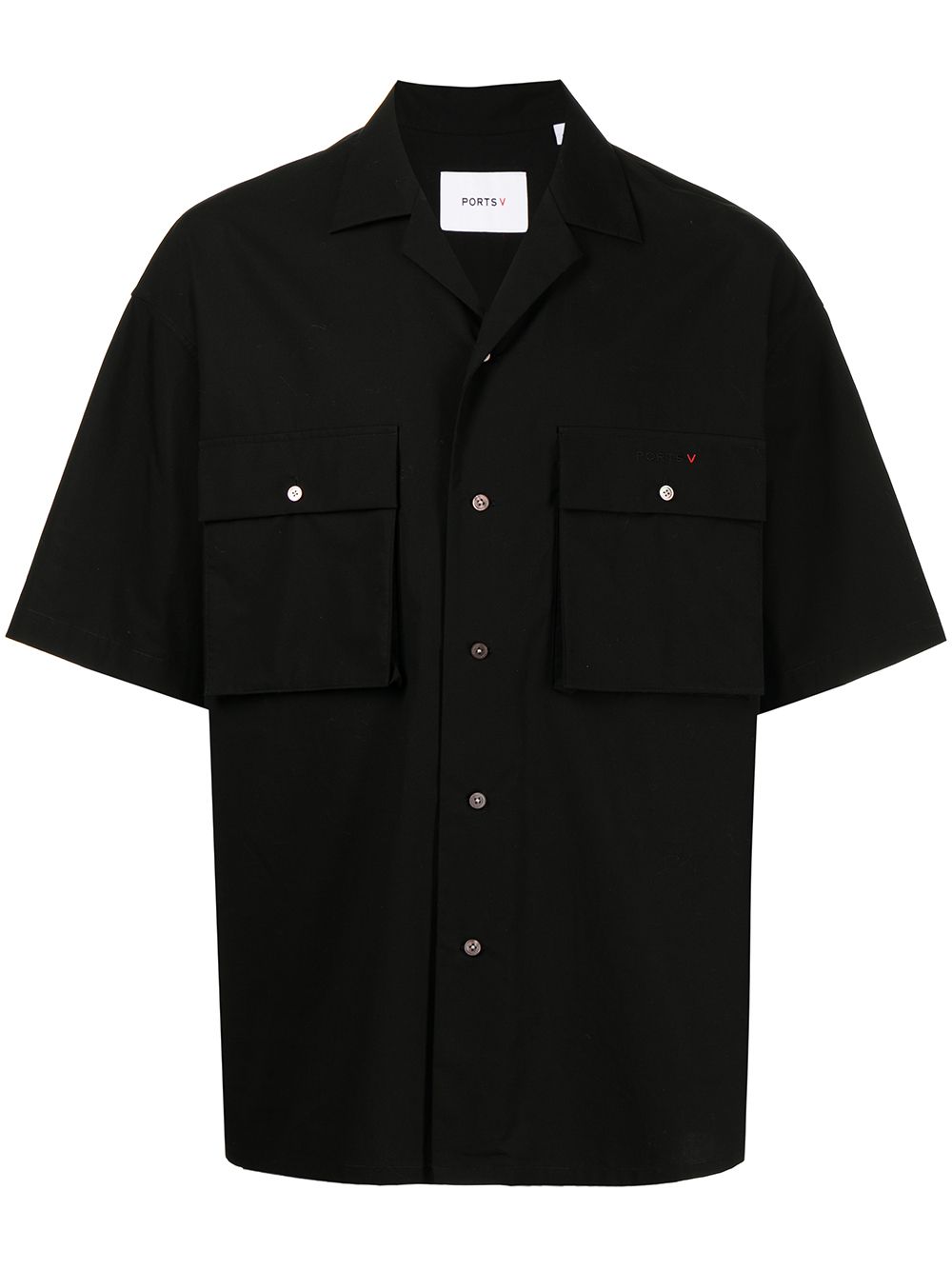 Ports V slogan-print short-sleeve shirt - Black von Ports V