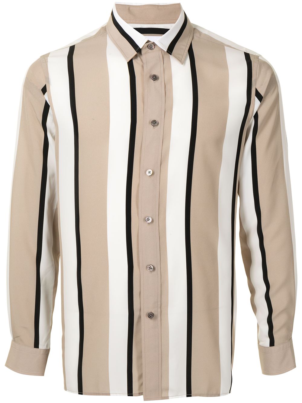 Ports V vertical stripe print shirt - Neutrals von Ports V