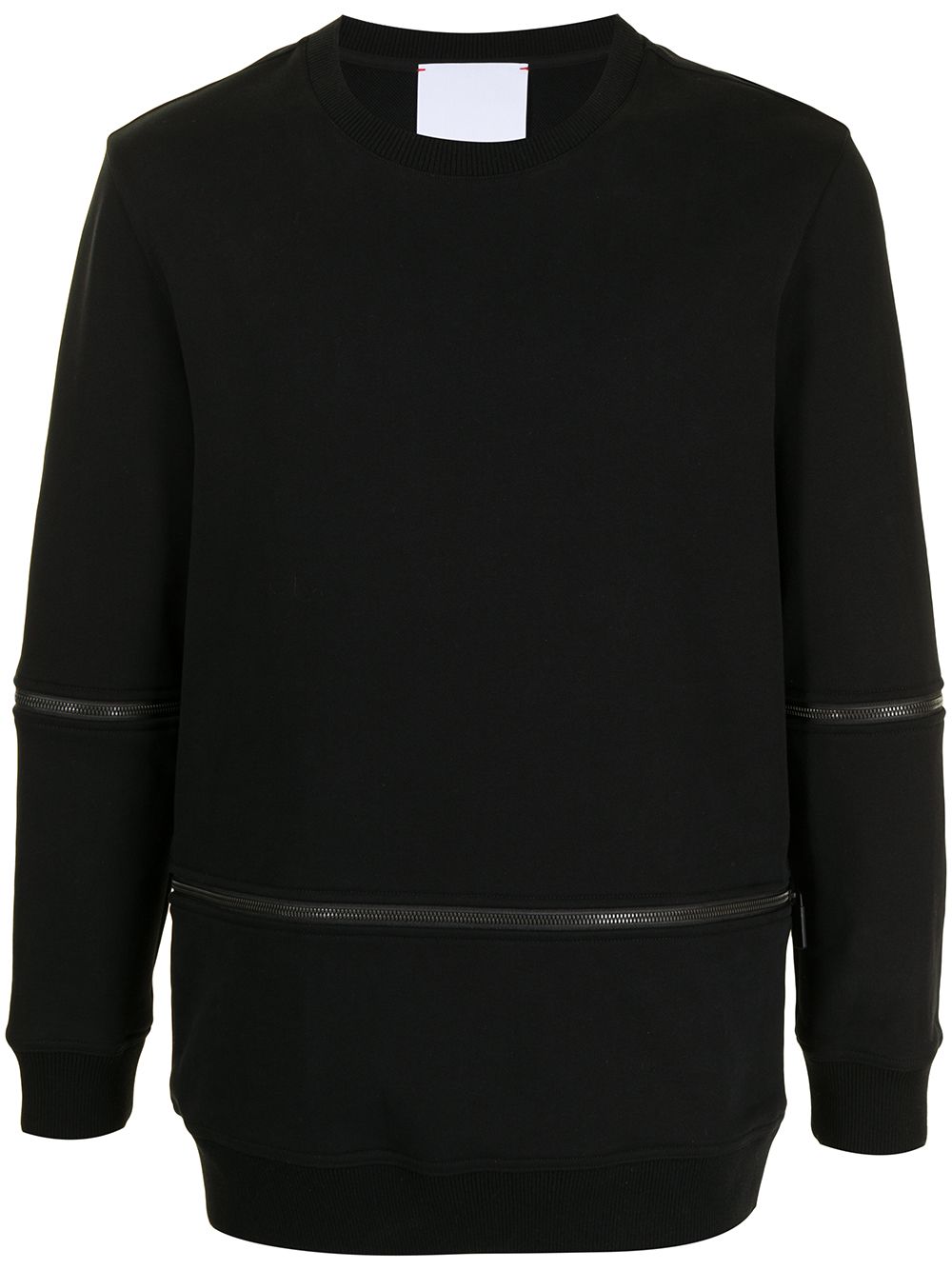 Ports V zip details crew neck sweatshirt - Black von Ports V