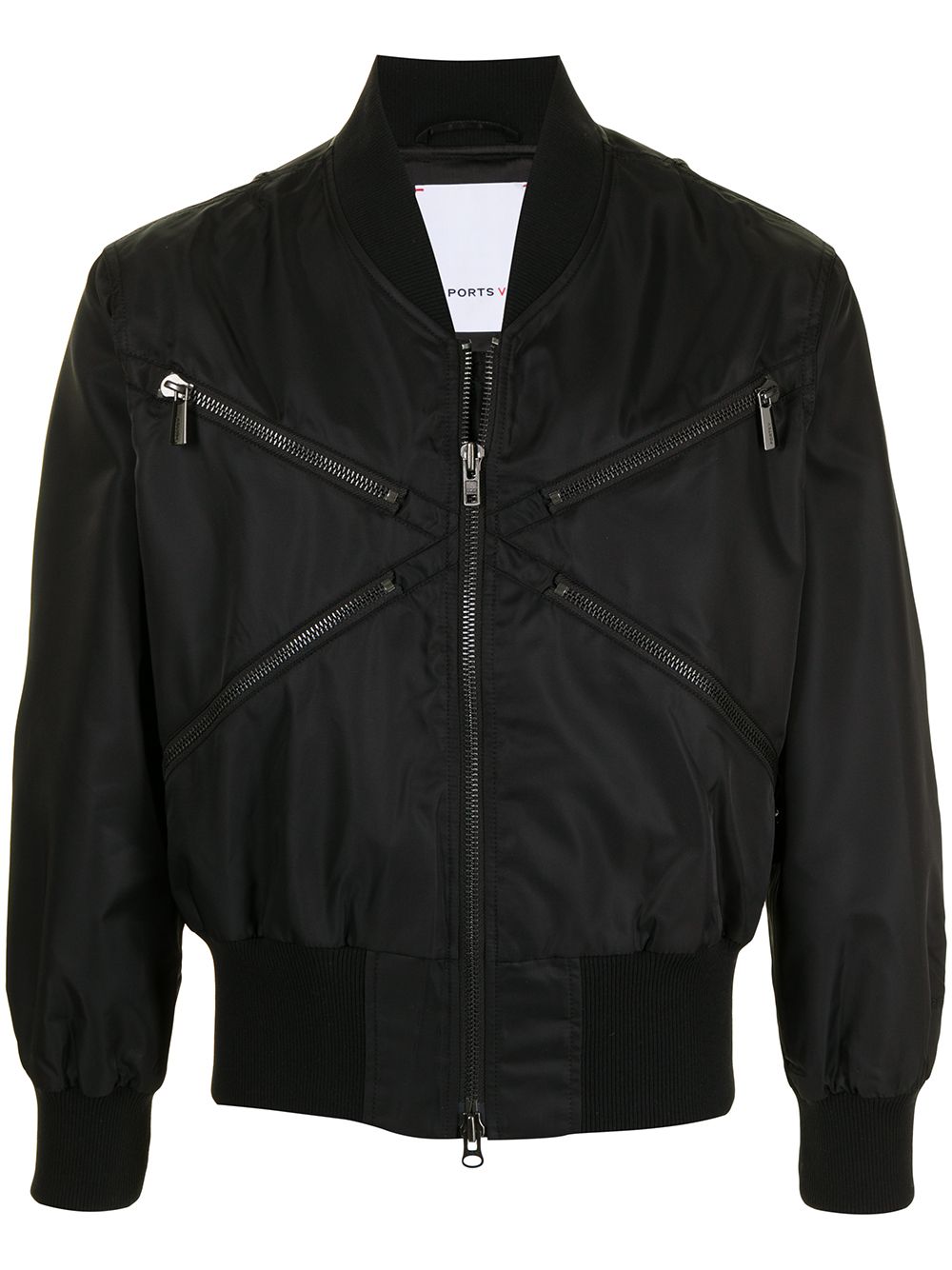 Ports V zip-embellished bomber jacket - Black von Ports V