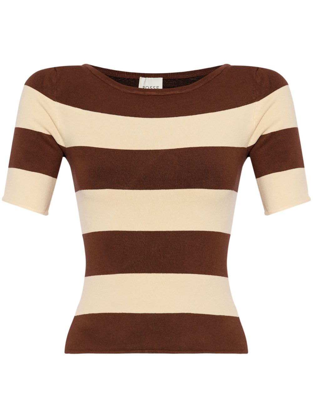 Posse Theo striped stretch-knit top - Brown