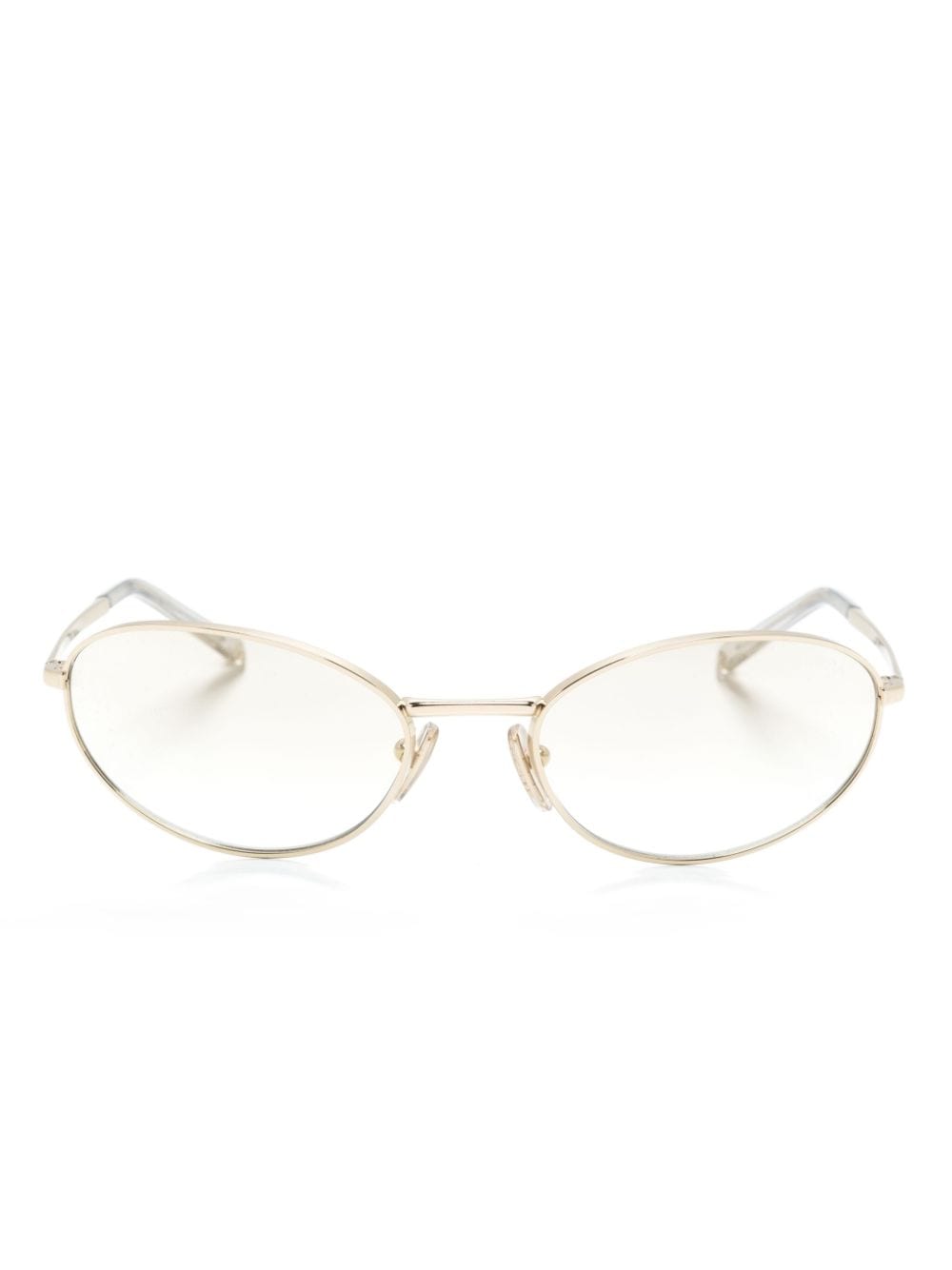 Prada Eyewear A59 oval-frame sunglasses - Gold von Prada Eyewear