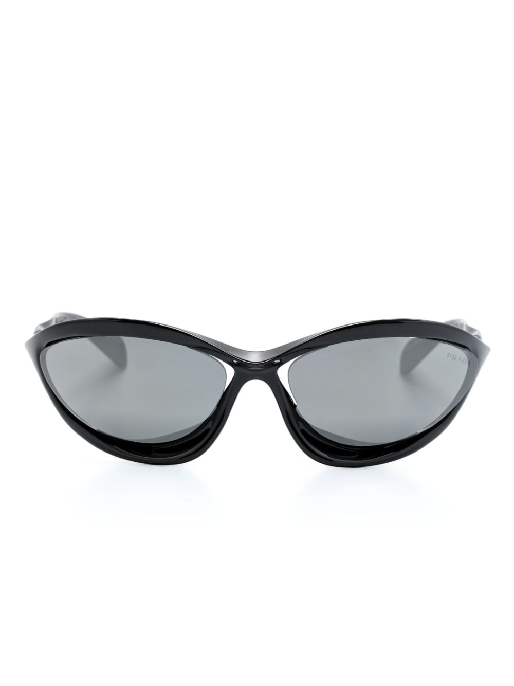 Prada Eyewear Morph biker-style frame sunglasses - Black von Prada Eyewear