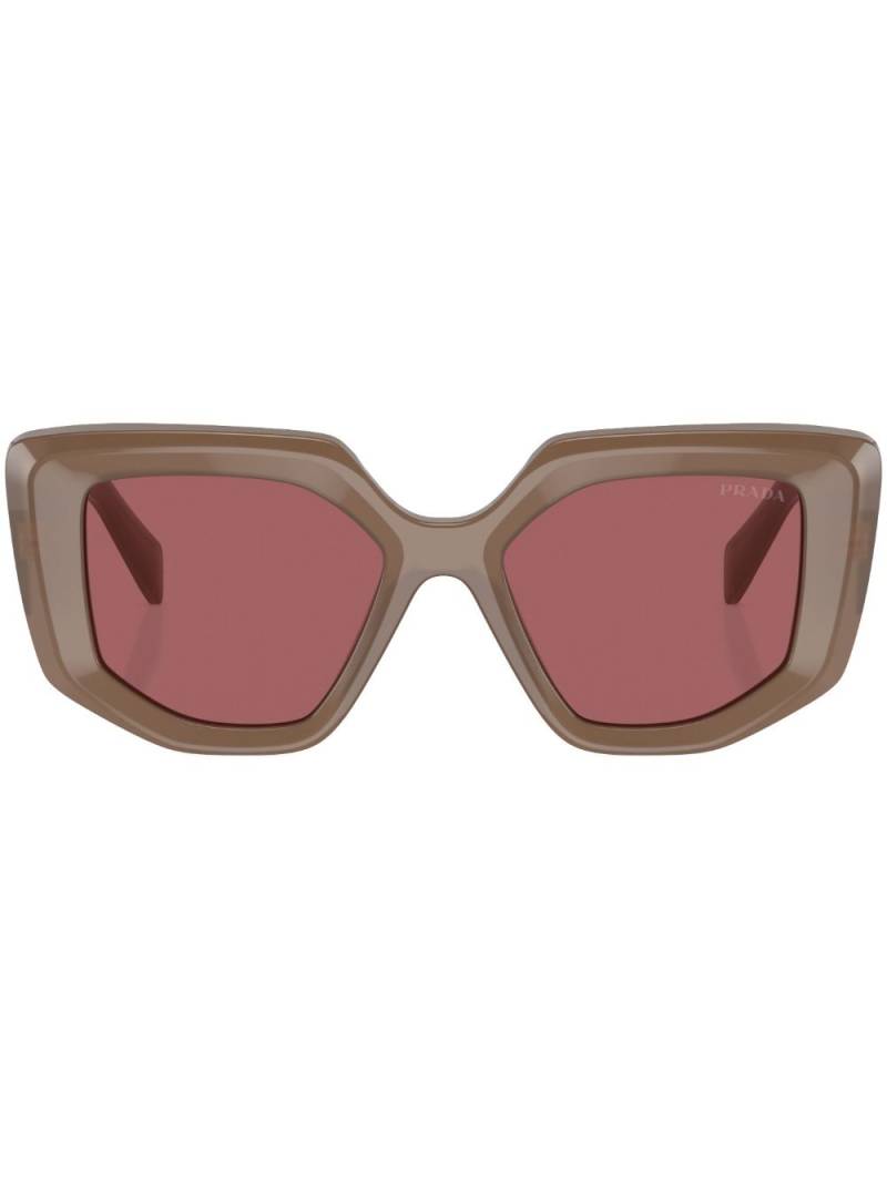 Prada Eyewear Prada PR 14ZS oversize frame sunglasses - Brown von Prada Eyewear