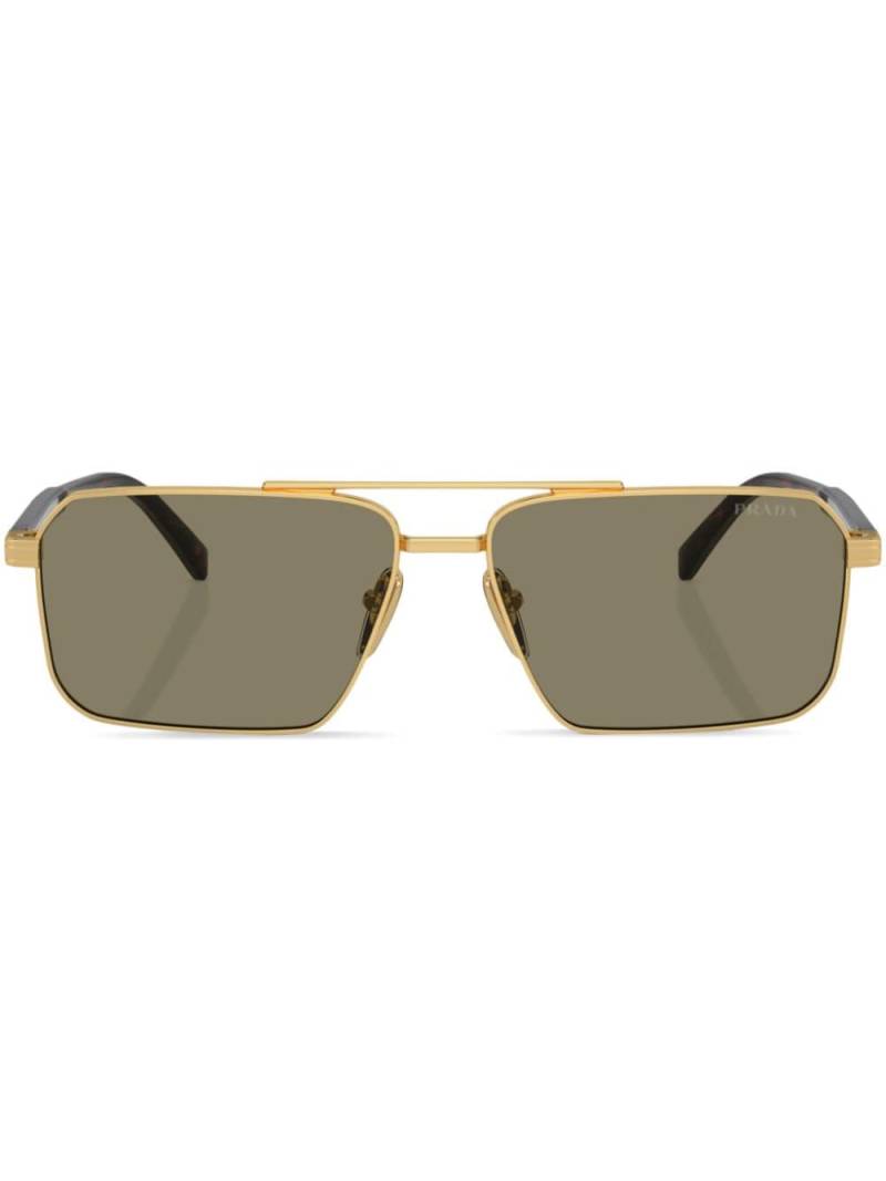 Prada Eyewear Prada PR A57S rectangle frame sunglasses - Gold von Prada Eyewear