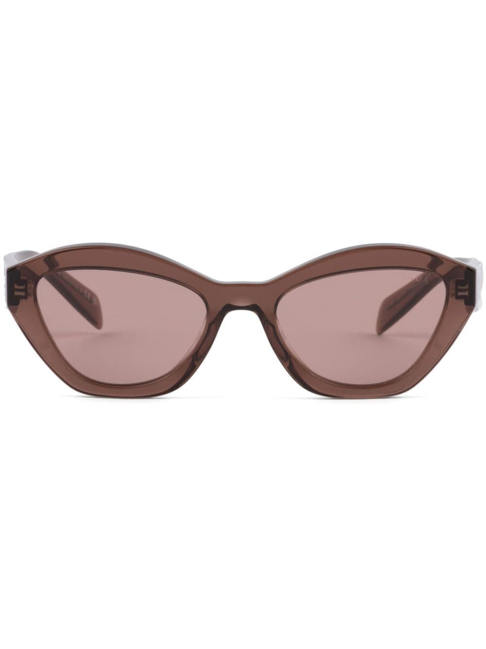 Prada Eyewear logo-plaque cat-eye sunglasses - Brown von Prada Eyewear