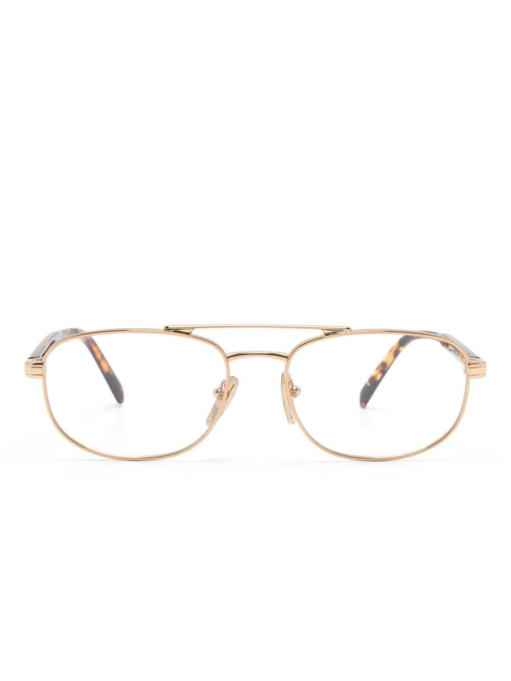 Prada Eyewear VPR A56 oval-frame glasses - Gold von Prada Eyewear