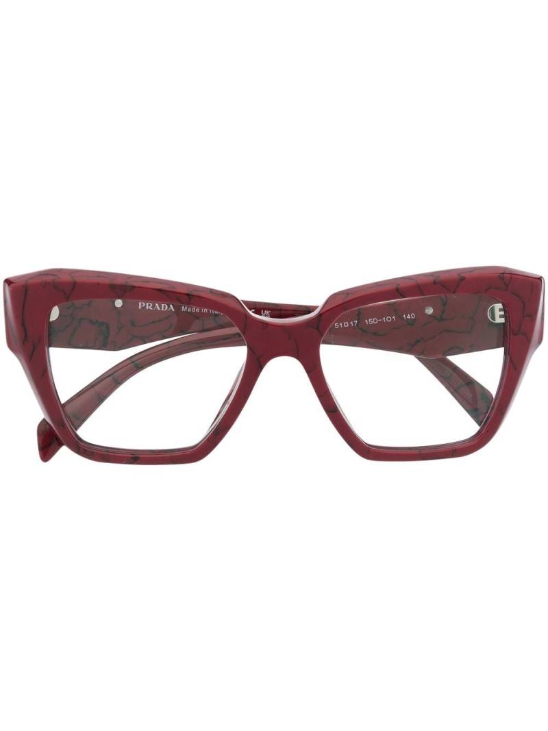 Prada Eyewear cat-eye square-frame glasses - Red von Prada Eyewear