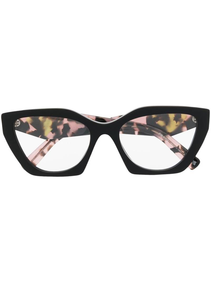 Prada Eyewear cat-eye tortoiseshell-effect glasses - Black von Prada Eyewear