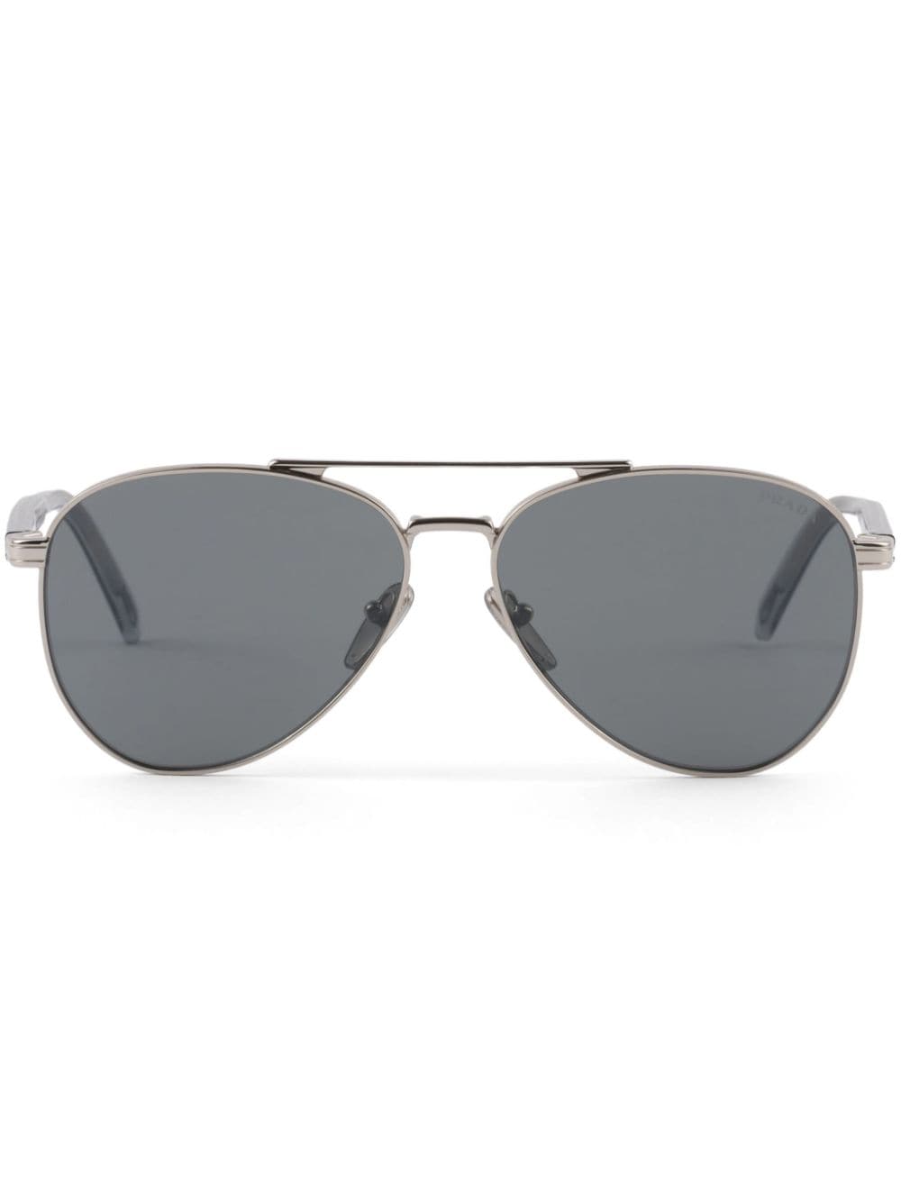 Prada Eyewear double-bridge pilot-frame sunglasses - Silver von Prada Eyewear