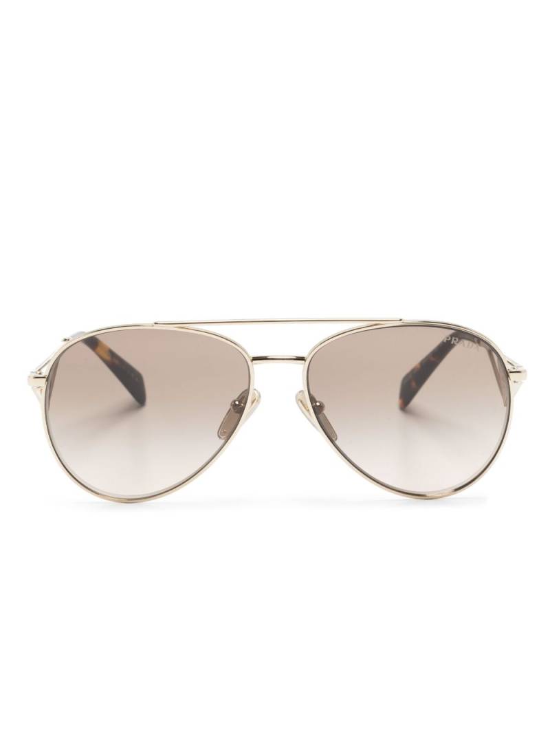 Prada Eyewear enamel-triangle pilot-frame sunglasses - Gold von Prada Eyewear