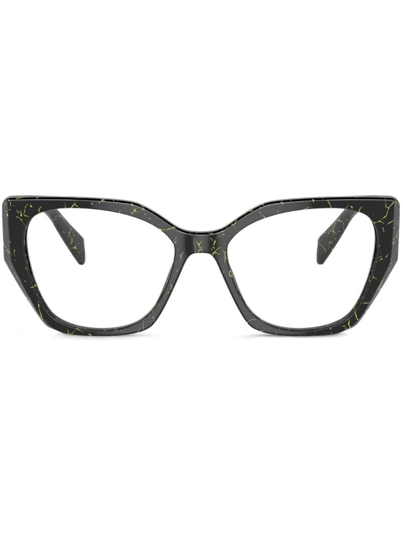 Prada Eyewear geometric frame glasses - Black von Prada Eyewear