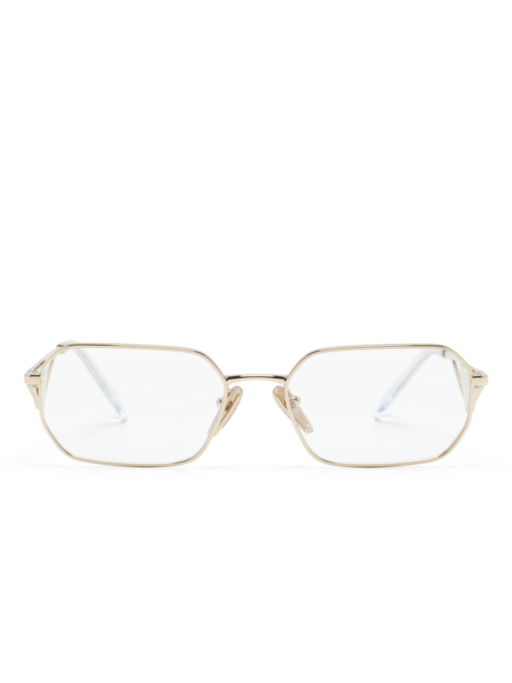 Prada Eyewear geometric-frame glasses - Gold von Prada Eyewear