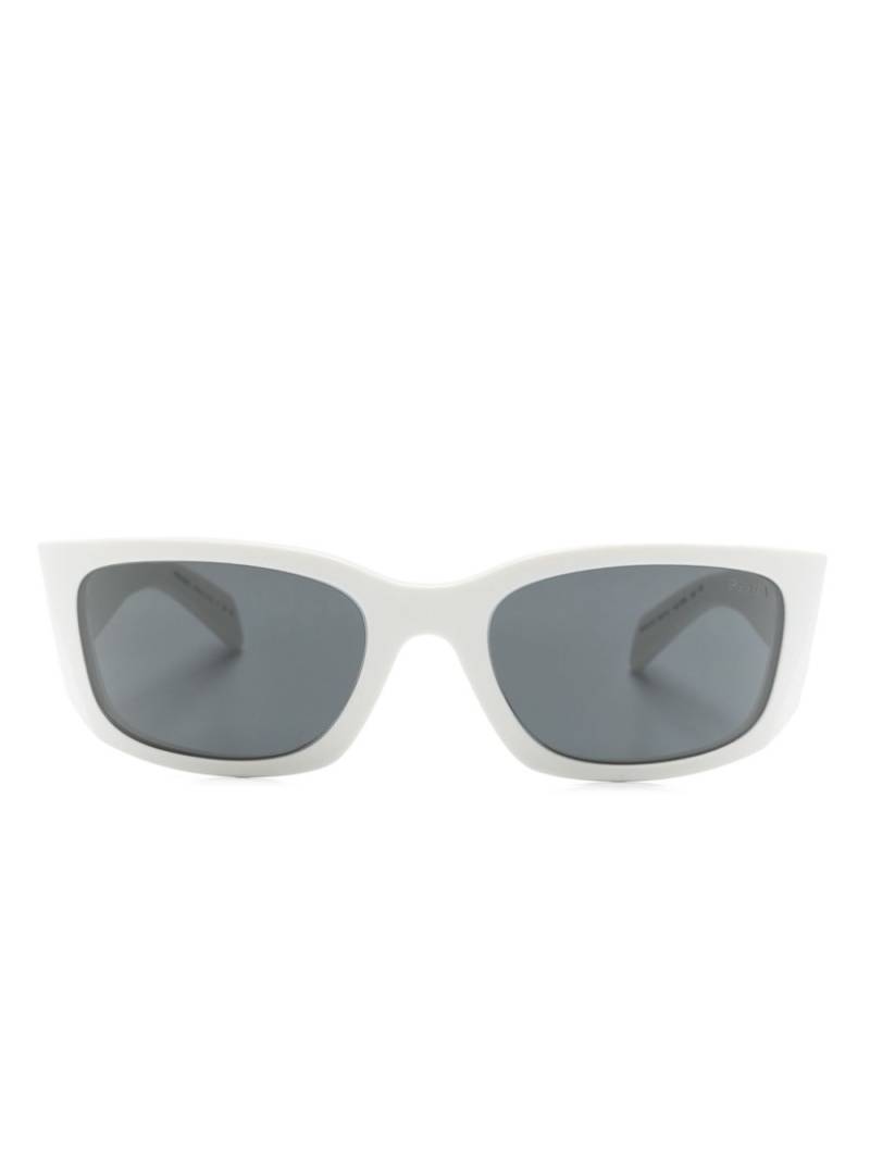 Prada Eyewear logo-engraved biker-style sunglasses - White von Prada Eyewear