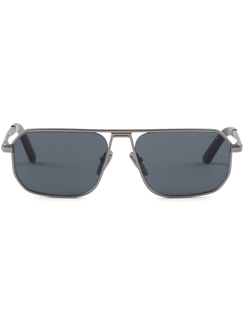 Prada Eyewear logo-engraved geometric-frame sunglasses - Silver von Prada Eyewear