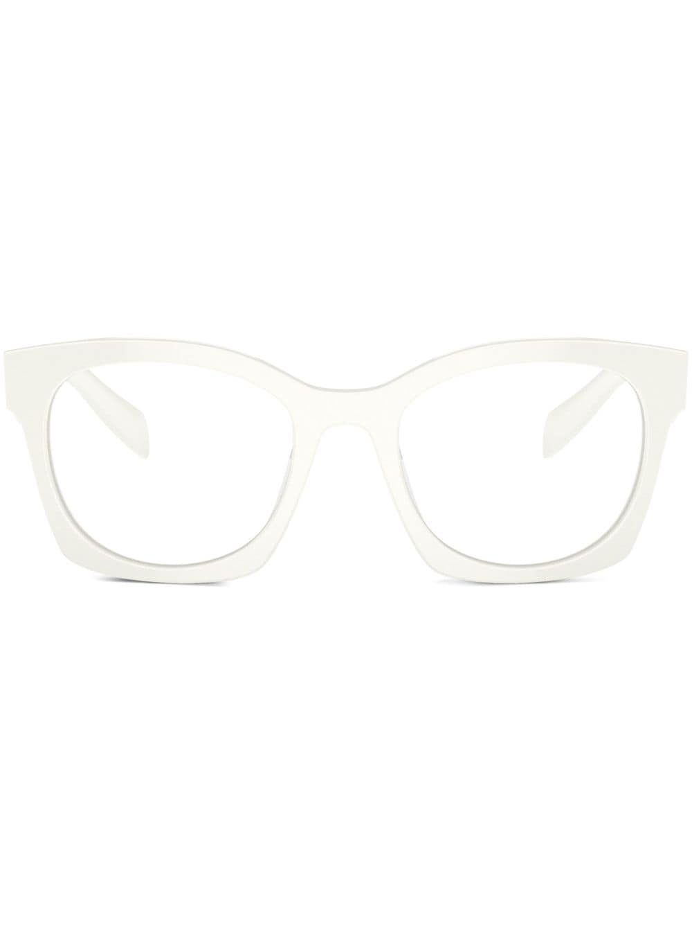 Prada Eyewear logo-lettering D-frame glasses - White von Prada Eyewear