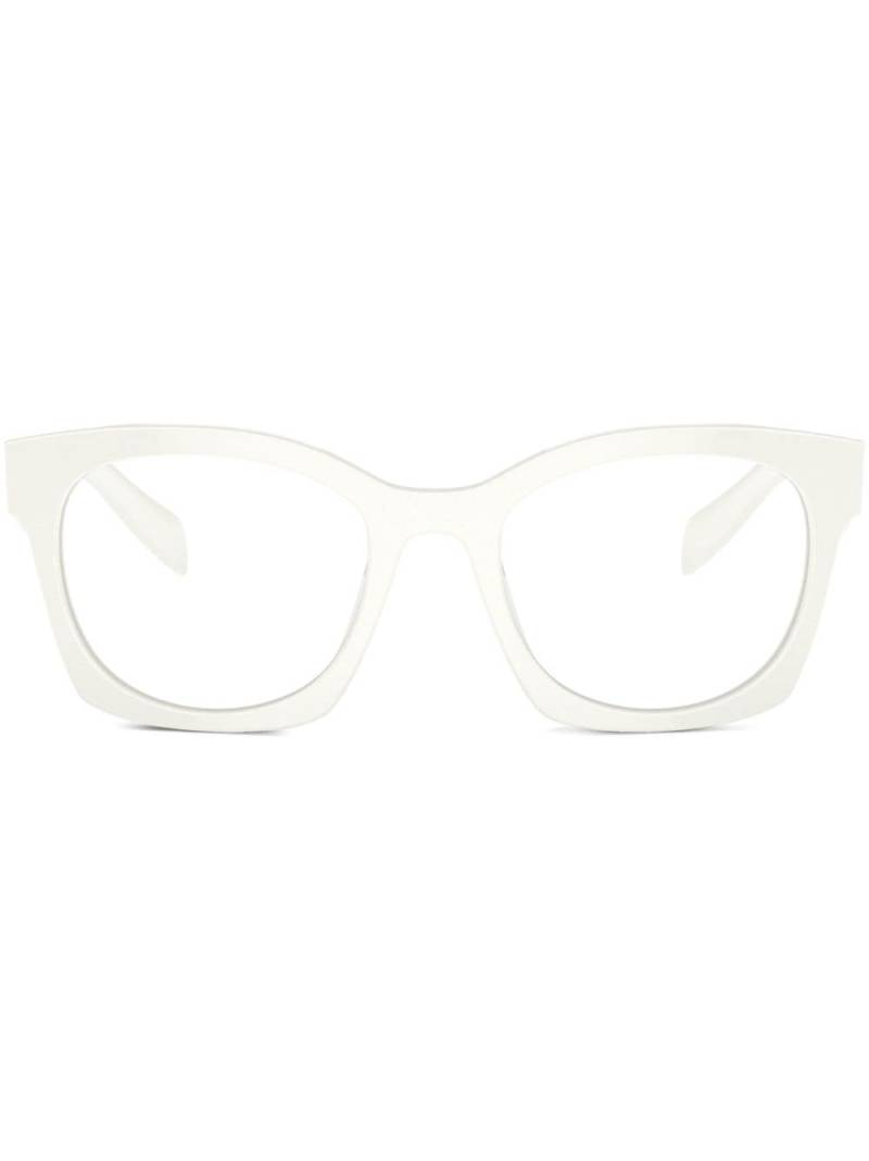 Prada Eyewear logo-lettering D-frame glasses - White von Prada Eyewear