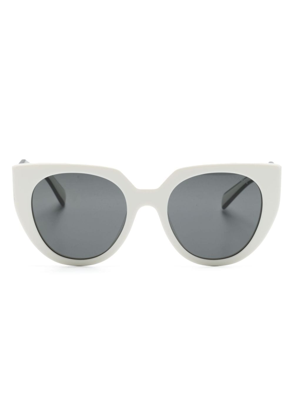 Prada Eyewear logo-lettering cat-eye frame sunglasses - White von Prada Eyewear