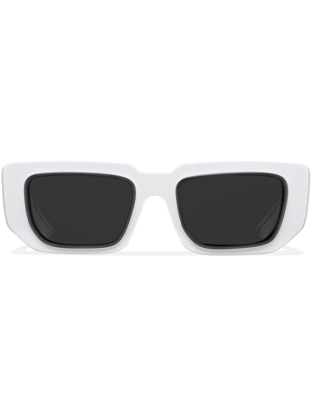 Prada Eyewear logo-lettering rectangle-frame sunglasses - White von Prada Eyewear