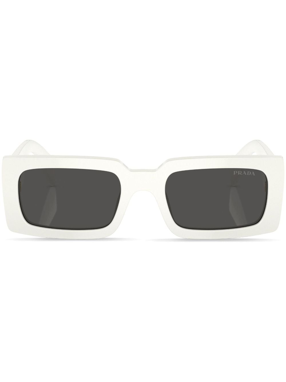 Prada Eyewear logo-lettering rectangular sunglasses - White von Prada Eyewear