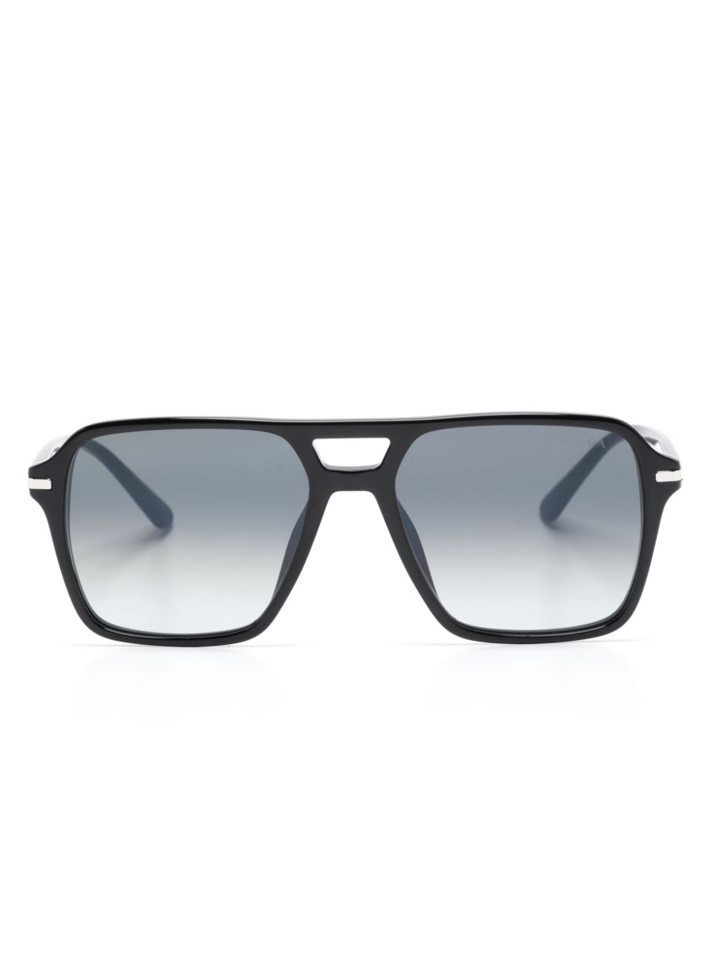 Prada Eyewear logo-plaque pilot-frame sunglasses - Black von Prada Eyewear