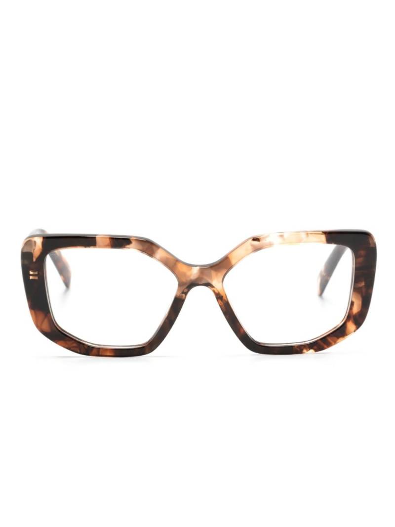 Prada Eyewear logo-print cat eye-frame glasses - Brown von Prada Eyewear