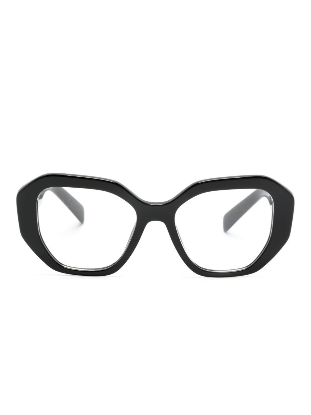 Prada Eyewear logo-print cat-eye glasses - Black von Prada Eyewear