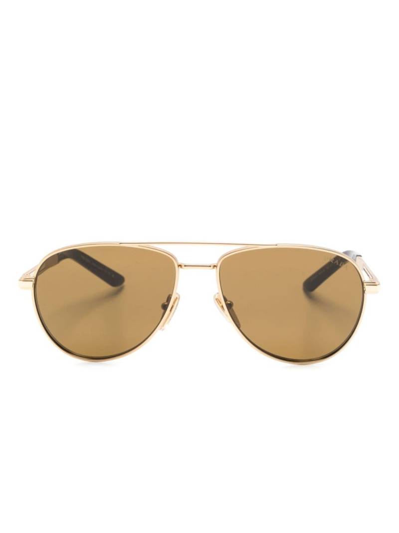 Prada Eyewear logo-print pilot sunglasses - Gold von Prada Eyewear