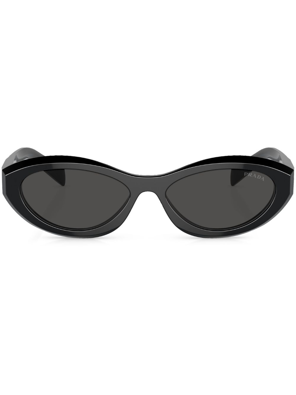 Prada Eyewear logo-print round-frame sunglasses - Black von Prada Eyewear