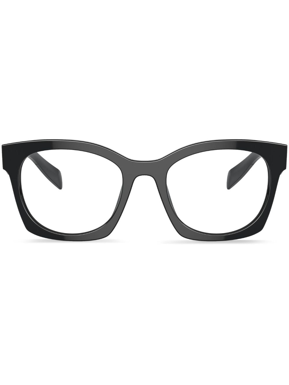 Prada Eyewear logo-print square-frame glasses - Black von Prada Eyewear