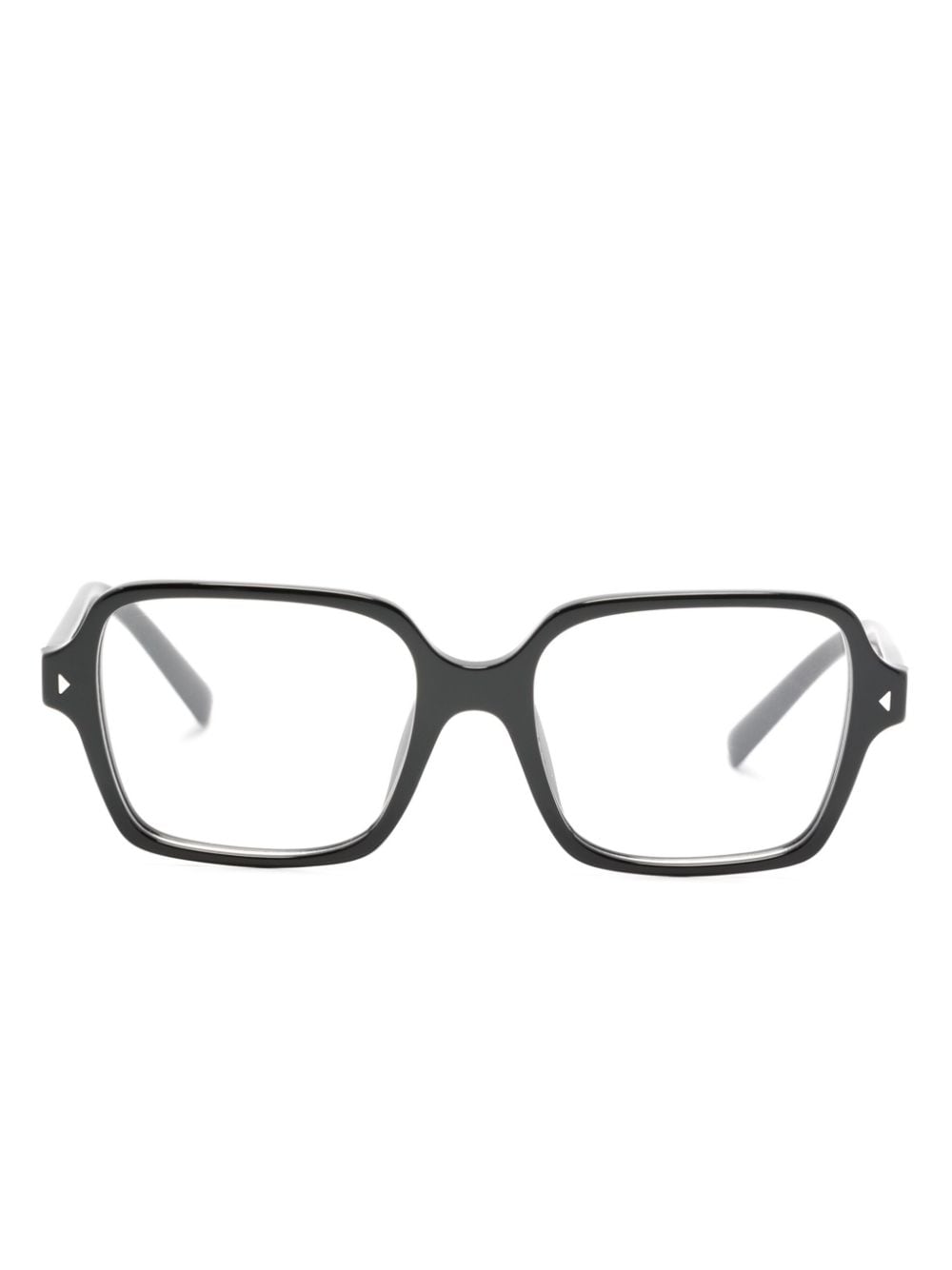 Prada Eyewear logo-print square-frame glasses - Black von Prada Eyewear