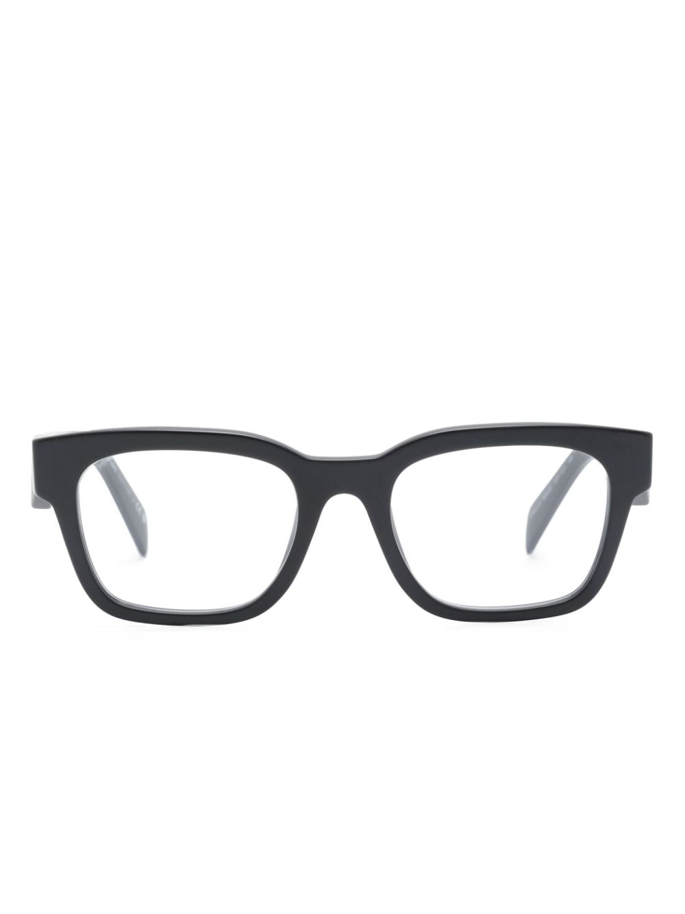 Prada Eyewear logo-print square-frame glasses - Black von Prada Eyewear