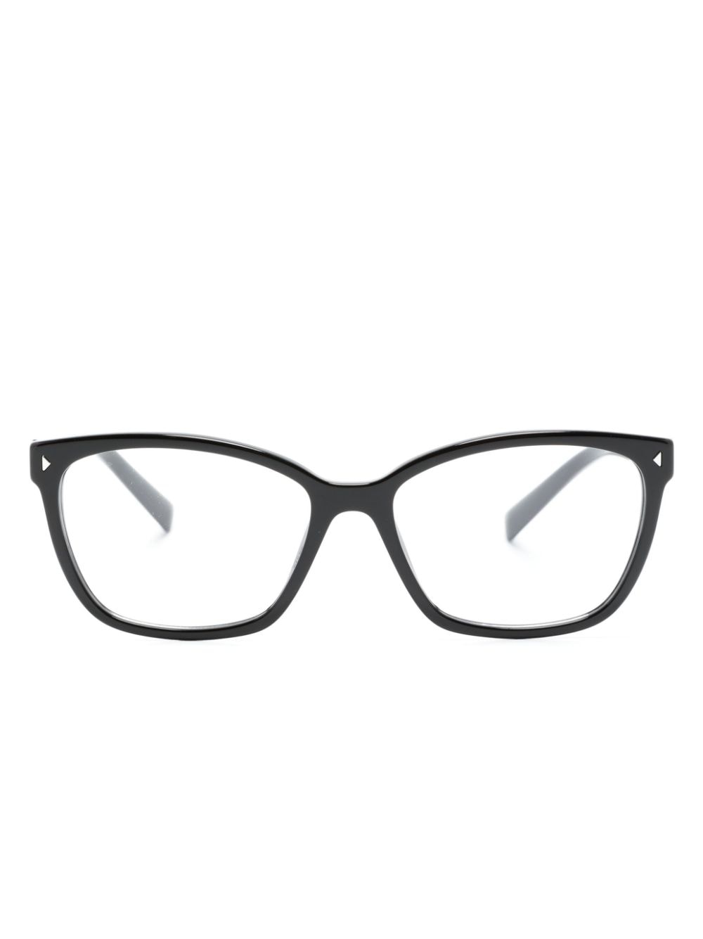 Prada Eyewear logo-print square-frame glasses - Black von Prada Eyewear