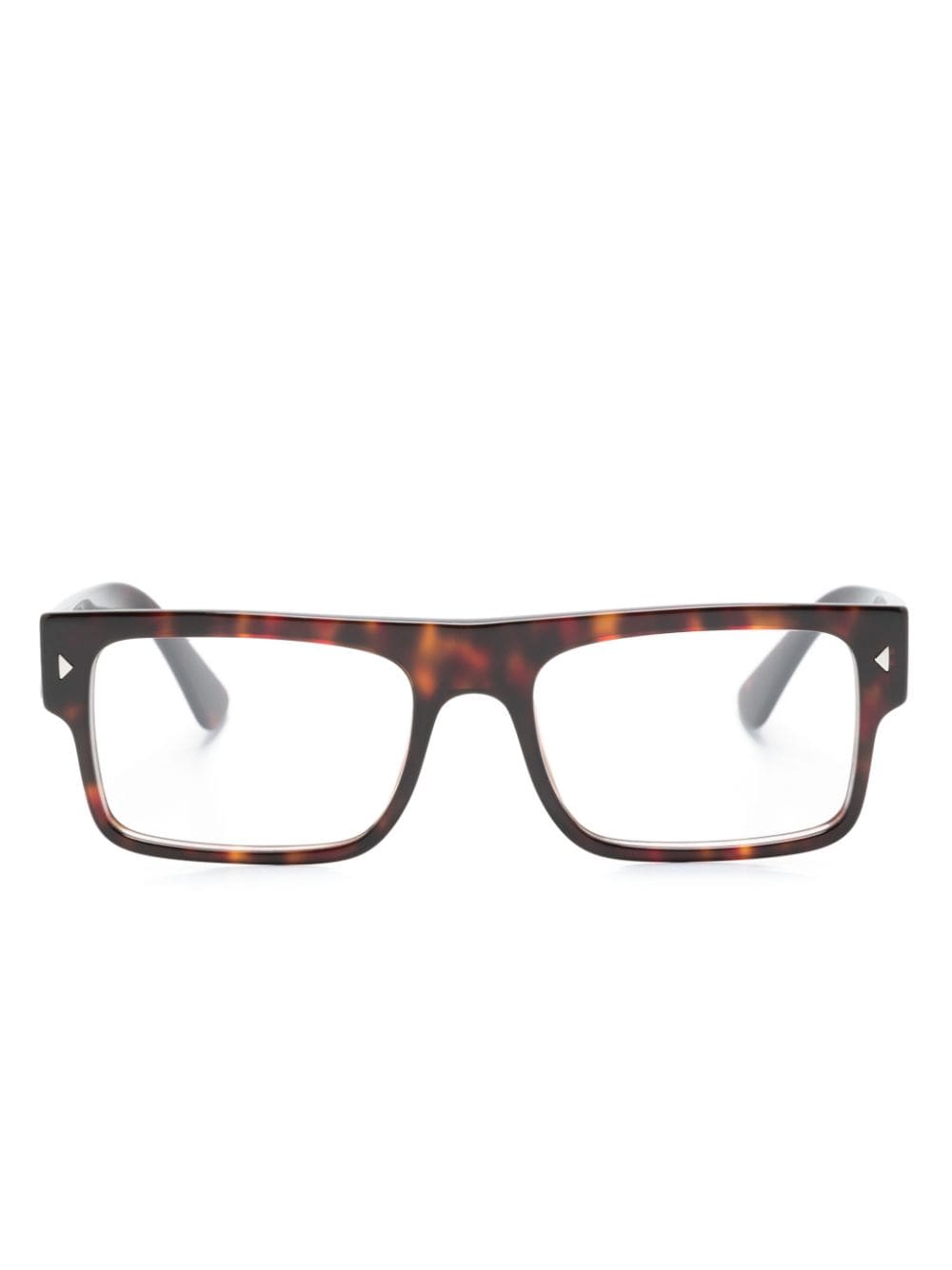Prada Eyewear logo-print square-frame glasses - Brown von Prada Eyewear