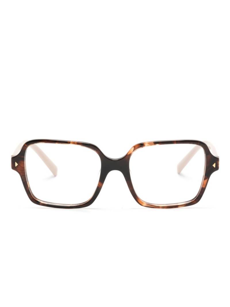 Prada Eyewear logo-print square-frame glasses - Pink von Prada Eyewear