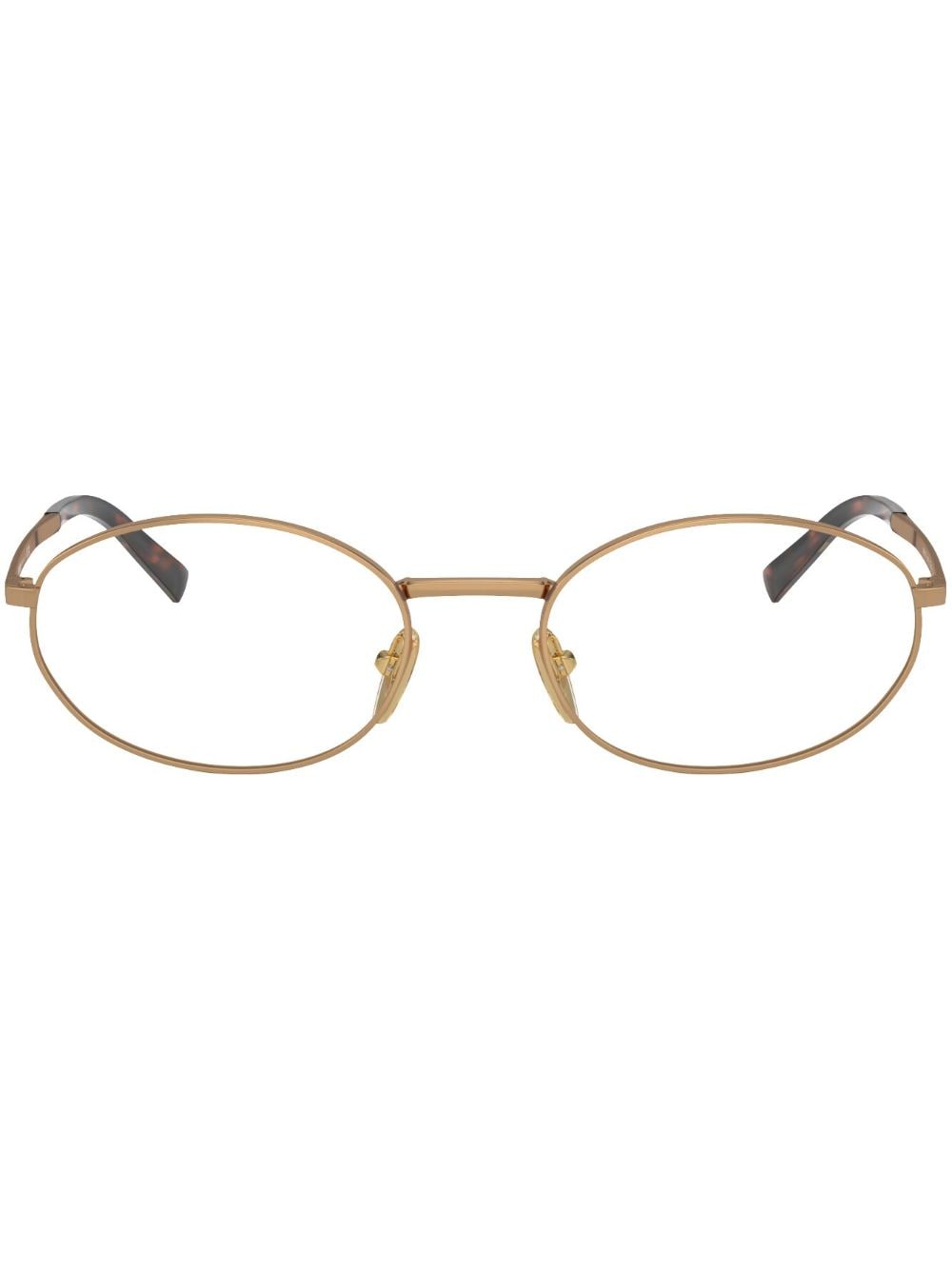 Prada Eyewear metallic oval-frame glasses - Gold von Prada Eyewear