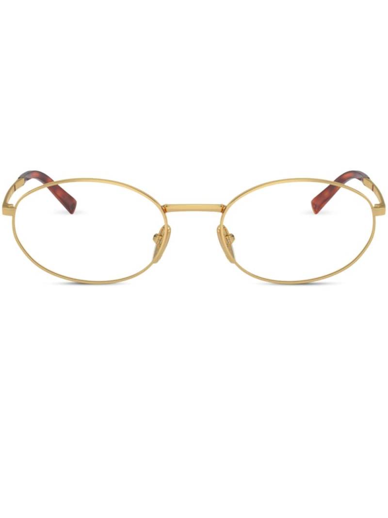 Prada Eyewear metallic oval-frame glasses - Gold von Prada Eyewear