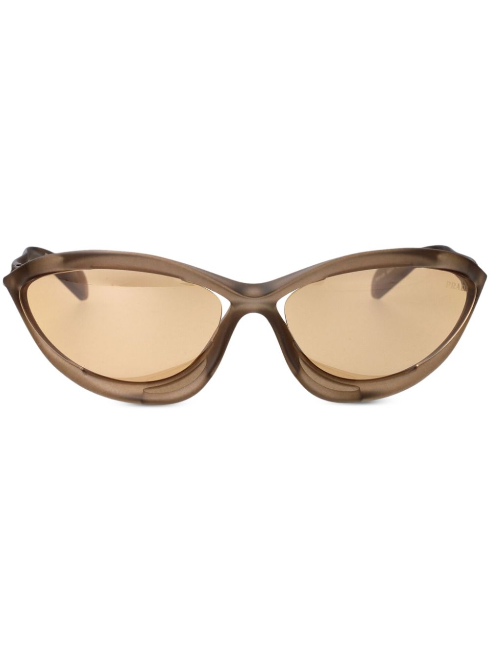 Prada Eyewear oval-frame sunglasses - Brown von Prada Eyewear