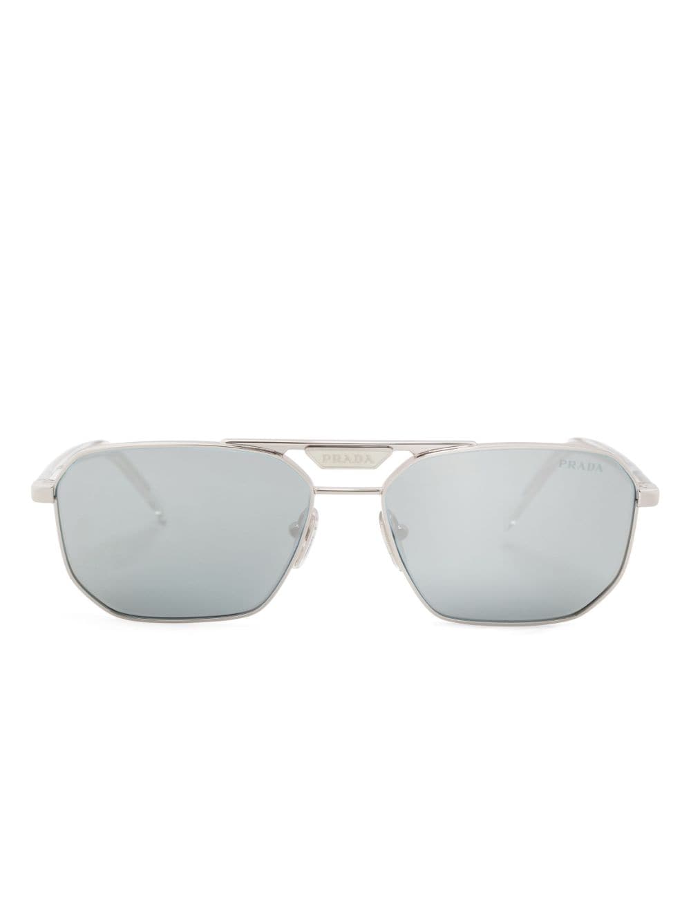 Prada Eyewear pilot-frame double-bridge sunglasses - Silver von Prada Eyewear