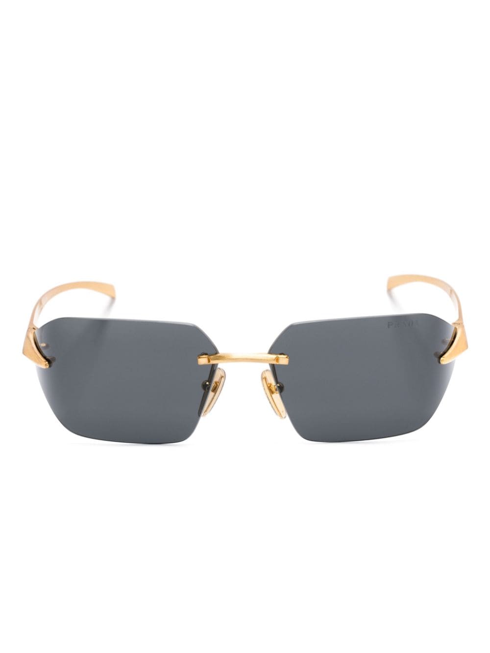 Prada Eyewear rectangle-frame sunglasses - Gold von Prada Eyewear