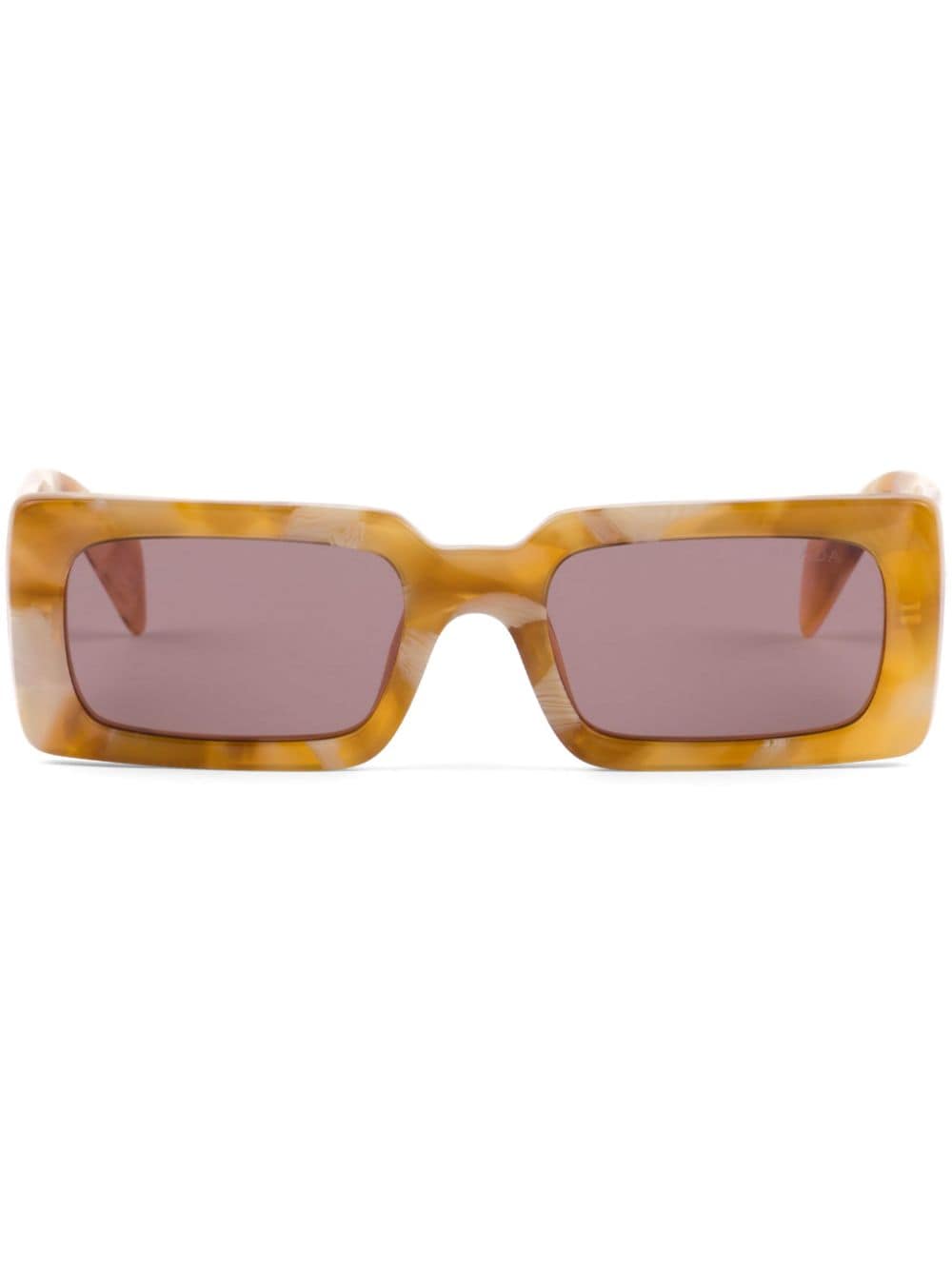 Prada Eyewear logo-plaque rectangle-frame sunglasses - Yellow von Prada Eyewear