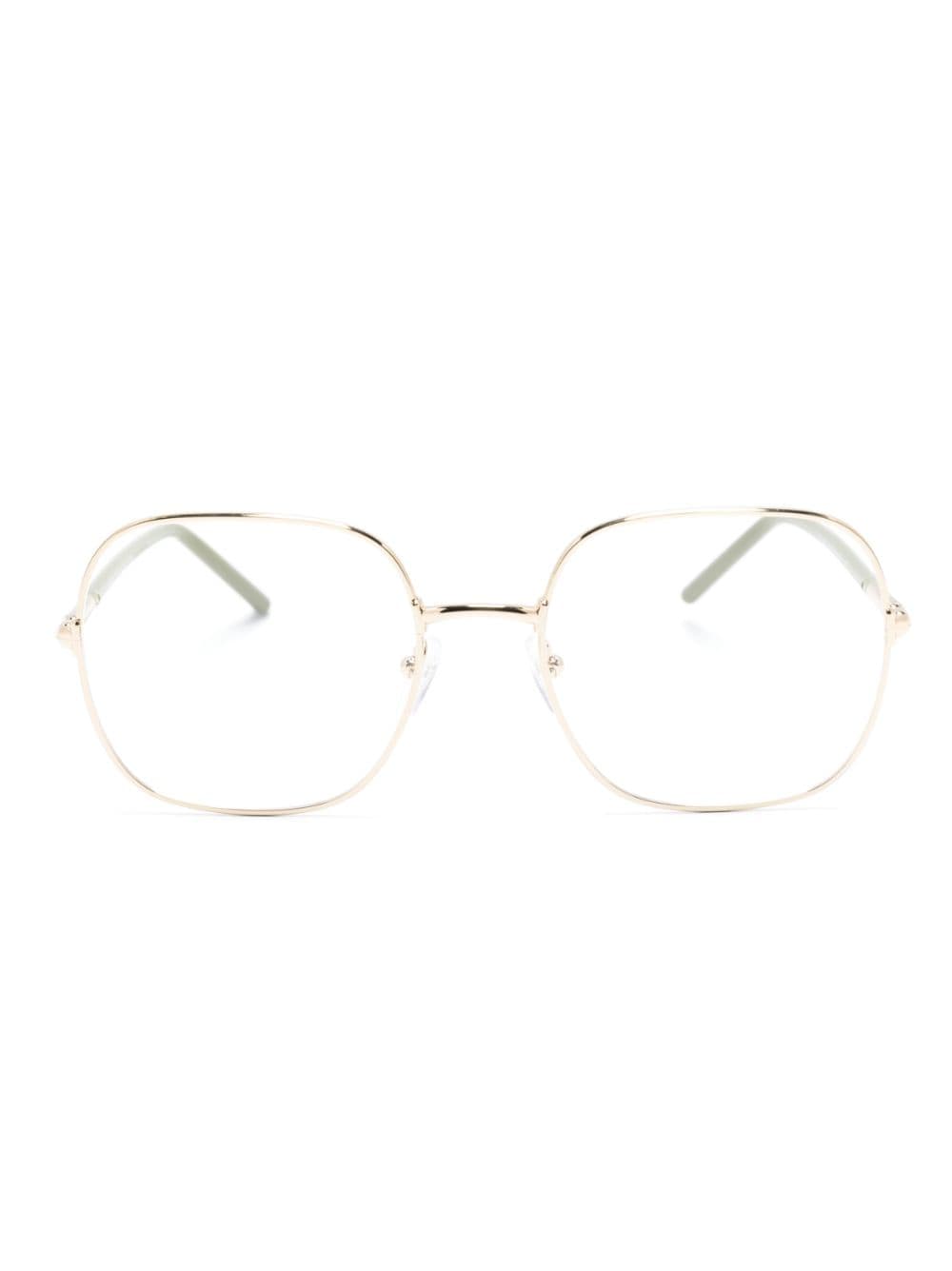 Prada Eyewear square frame glasses - Gold von Prada Eyewear